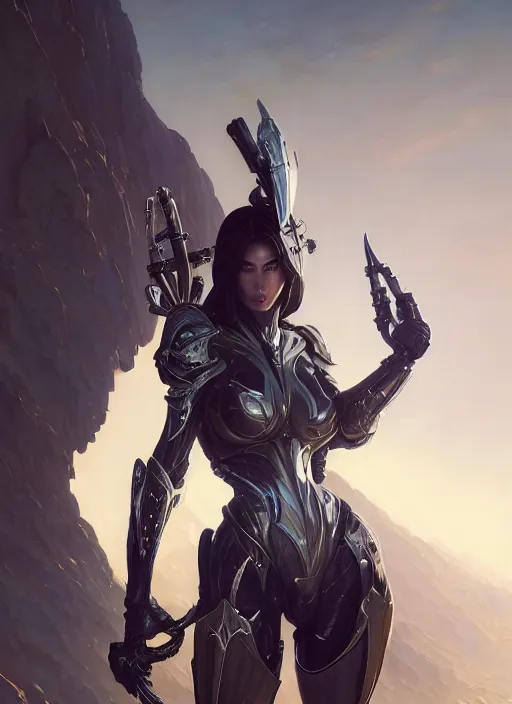 Image similar to highly detailed full body portrait of megan fox in warframe armor, stephen bliss, unreal engine, fantasy art by greg rutkowski, loish, rhads, ferdinand knab, makoto shinkai and lois van baarle, ilya kuvshinov, rossdraws, tom bagshaw, alphonse mucha, global illumination, radiant light