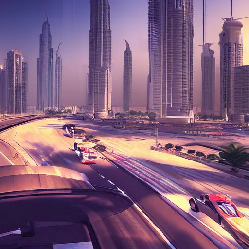 Prompt: gta : dubai, by andree wallin