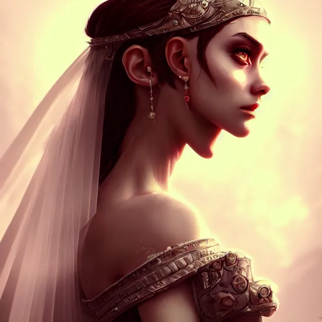 Prompt: epic professional digital art of 👰‍♀️👹🥰,best on artstation, cgsociety, wlop, Behance, pixiv, astonishing, impressive, outstanding, epic, cinematic, stunning, gorgeous, much detail, much wow, masterpiece.