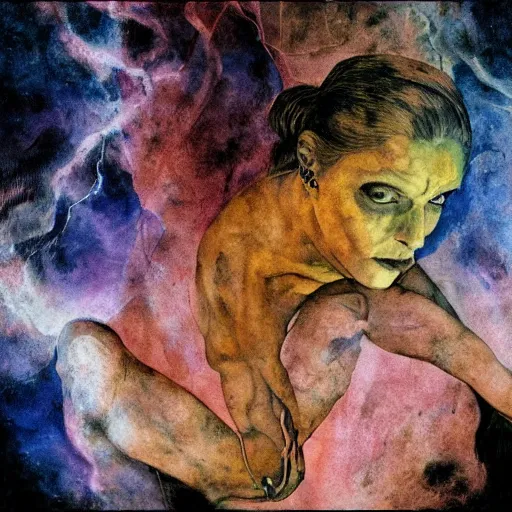 Prompt: the energy of dreams, 8 k resolution, beautiful, dark ambient, neoplasticism art, marvel comics dslr hdr, art by artemisia gentileschi, water color