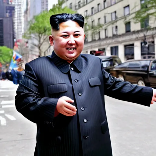Prompt: Kim Jong-un as a monster destroys new york city