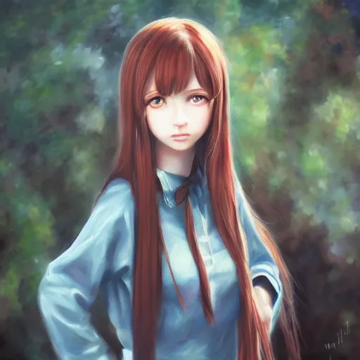 Image similar to malise kurisu, ilya, oil painting, cute, hdr, 4 k