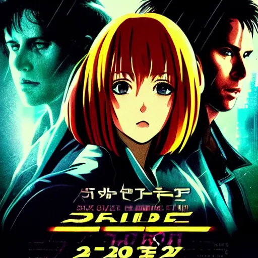 Image similar to an anime cute girl in blade runner 2047