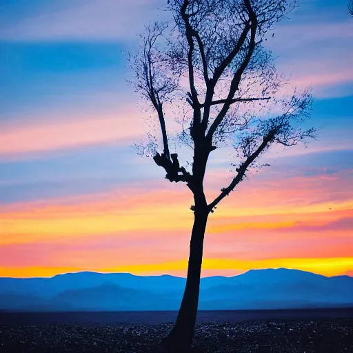 Prompt: a photo of landscape, sunset, in style of fujichrome velvia 5 0 by mamiya rz 6 7 pro sekor z 3 7 mm f / 4. 5 w