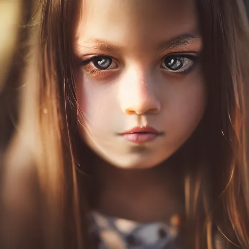 Image similar to headshot portrait of young demon girl, bokeh, fine details