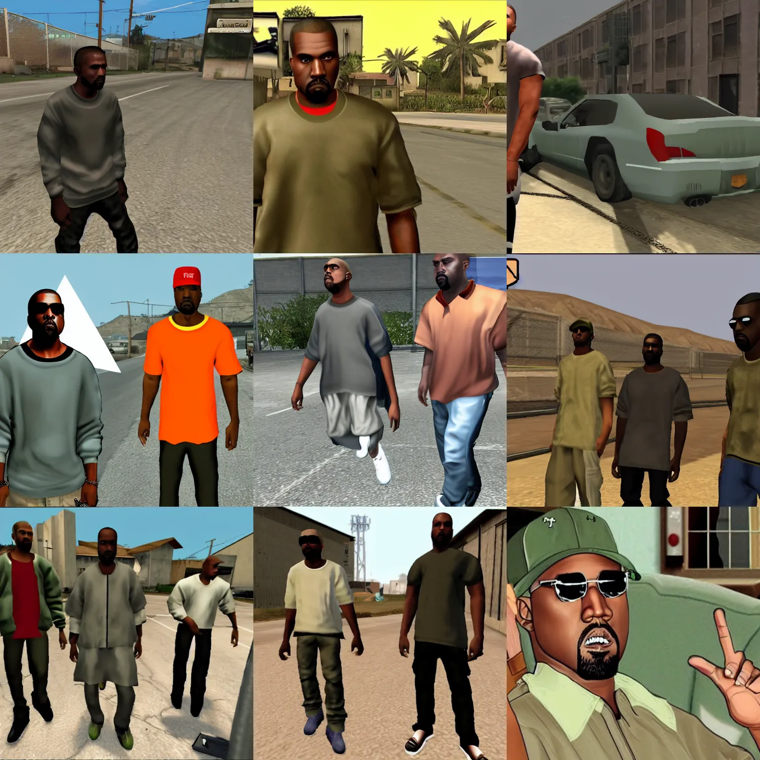Prompt: Kanye West in GTA San Andreas