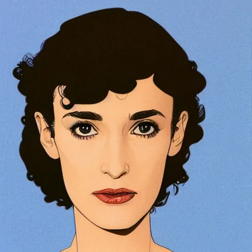 Image similar to “ winona ryder retro minimalist portrait by jean giraud, moebius, sharp, smooth face, comic!!!, 8 k ”