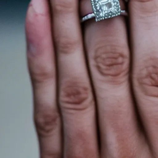 Image similar to A photo of laugh emma watson show wedding ring on his fingers. 50 mm. perfect ring. award winning photography