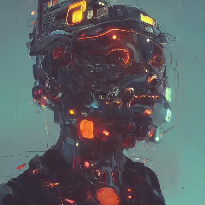 Prompt: a beautiful painting of a cyberpunk skull by sergey kolesov and pascal blanche and greg rutkowski and sachin teng. in style of digital art. colorful comic, symmetry, hyper detailed. octane render. trending on artstation