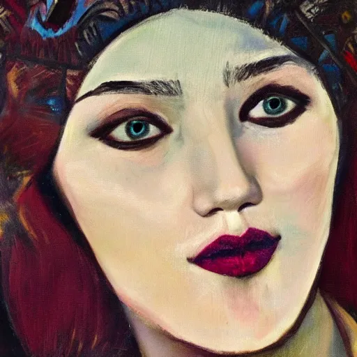 Prompt: Intricate five star Pretty Lady from Venice facial portrait by Pablo Picasso, oil on canvas, HDR, high detail, Photo realistic, hyperrealism,matte finish, high contrast, 3d depth, masterpiece, vivid and vibrant colors, enhanced light effect, enhanced eye detail,artstationhd