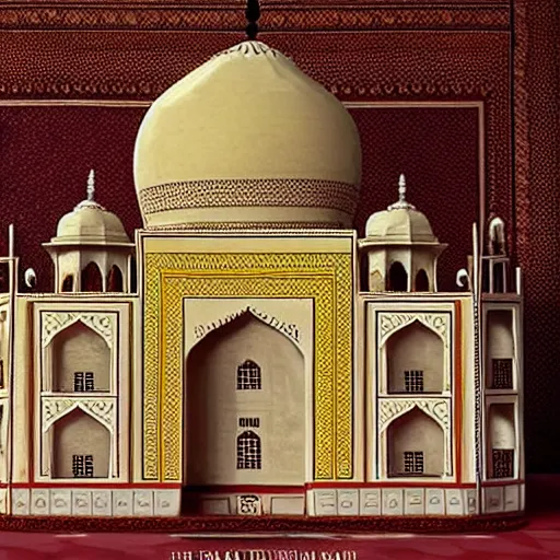 Prompt: the taj mahal of india made literally out of cheese