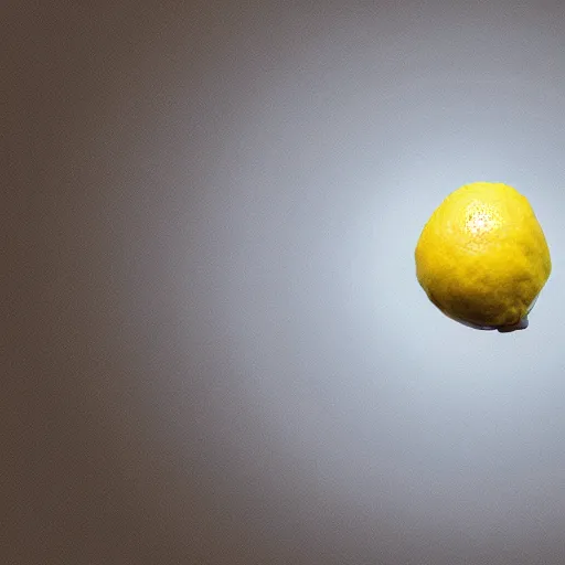 Image similar to lemon entering the earth's atmosphere, burning, heavy motion blur, half burnt