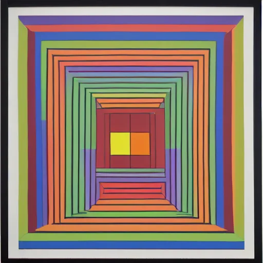 Prompt: house, painting by sol lewitt