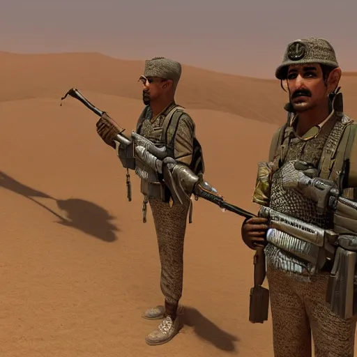 Image similar to muslim army in the desert very detailed 4 k detailed super realistic