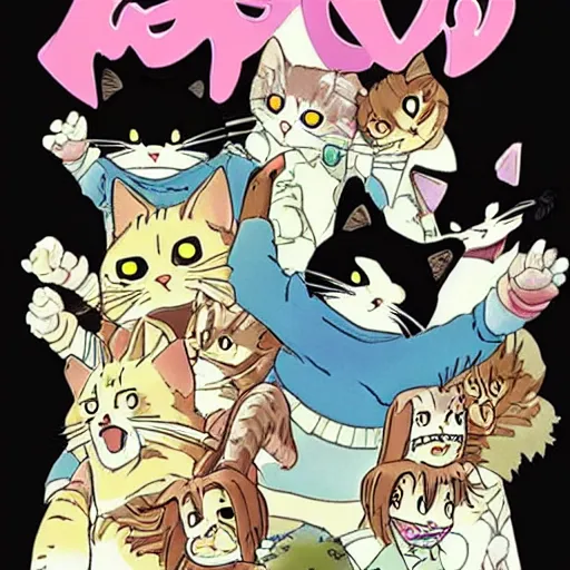 Image similar to studio ghibli tokyotv manga cat