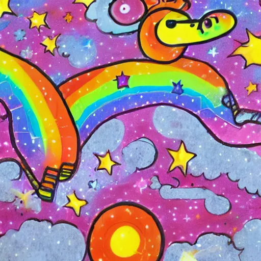 Image similar to rainbow cosmic giraffe