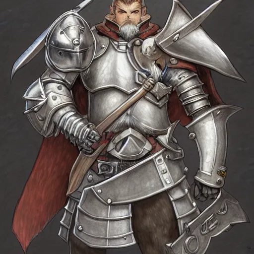 Prompt: heroic character design of anthropomorphic beaver, heroic beaver, portrait of face, holy crusader medieval knight, final fantasy tactics character design, character art, whimsical, lighthearted, colorized pencil sketch, highly detailed, Akihiko Yoshida,