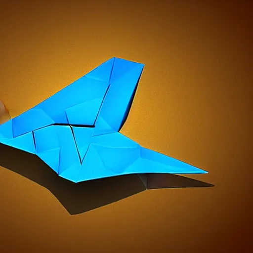 Image similar to a beautiful software logo of blue swan, 2 d origami, line art