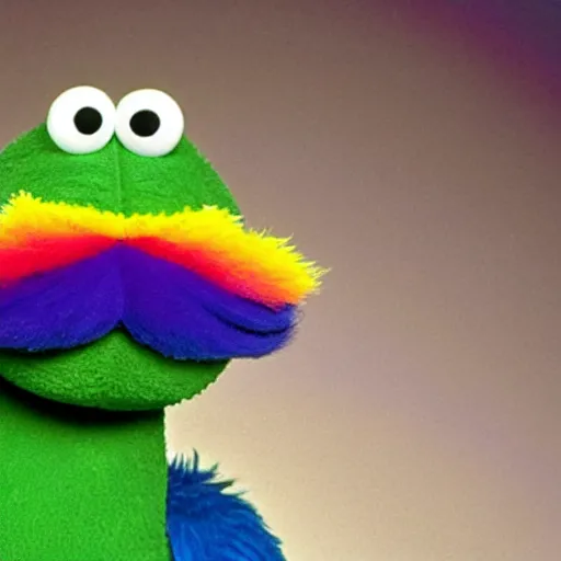 Prompt: rainbow cosmic animal from sesame street