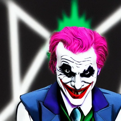 Prompt: joker but with pink hair