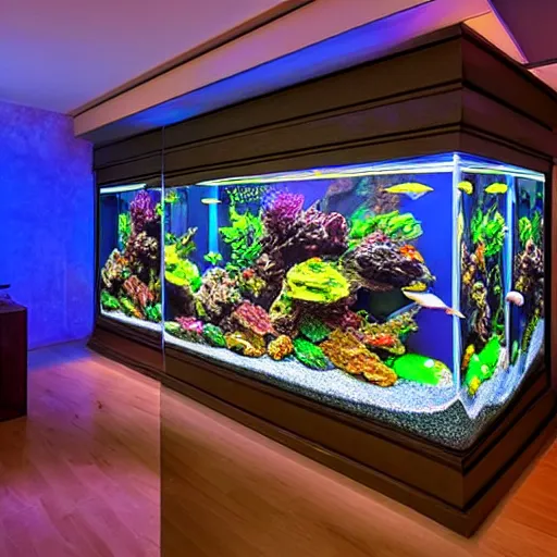 Image similar to extremely detailed ornate stunning beautiful futuristic aquarium