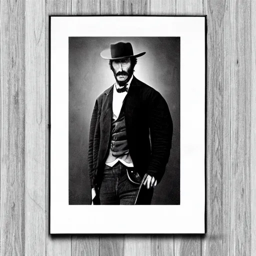 Image similar to an 1 8 0 0 s photo of steve jobs, squinting at high noon, style of a clint eastwood movie, the good, the bad and the ugly, vibe, glory days, justice, american flag, independence, patriotism, black and white, artgerm