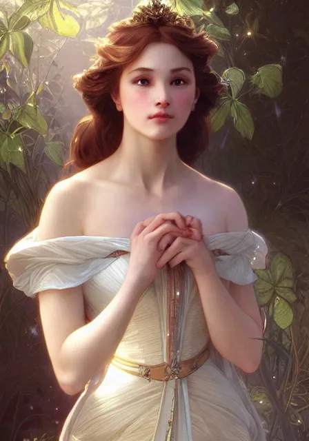 Image similar to cinderella, intricate, elegant, highly detailed, digital painting, artstation, concept art, smooth, sharp focus, illustration, art by artgerm and greg rutkowski and alphonse mucha and william - adolphe bouguereau