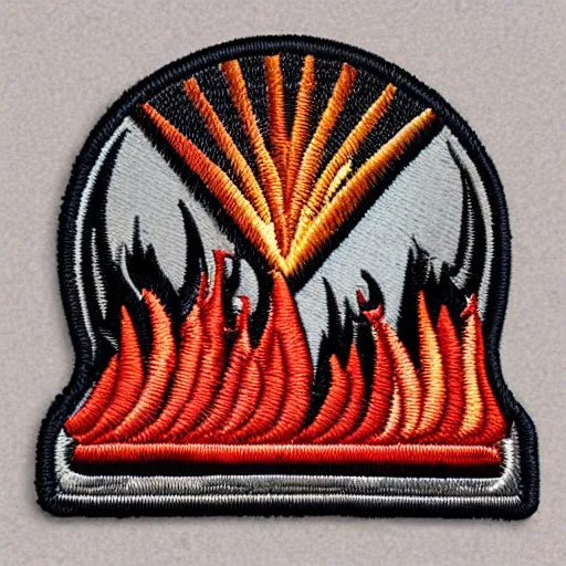 Image similar to fire station flame embroidered patch retro design