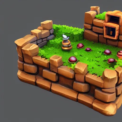 Prompt: a clash royale model of a fungal prison