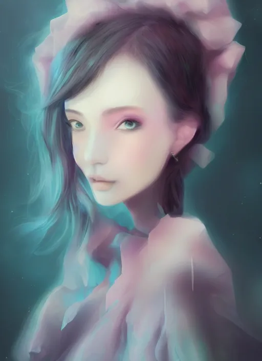 Image similar to brilliant, elegant, pastel texture, matte painting hyperpop portrait trending on pixiv