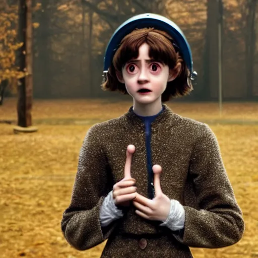 Image similar to natalia dyer as coraline, movie still, 8 k