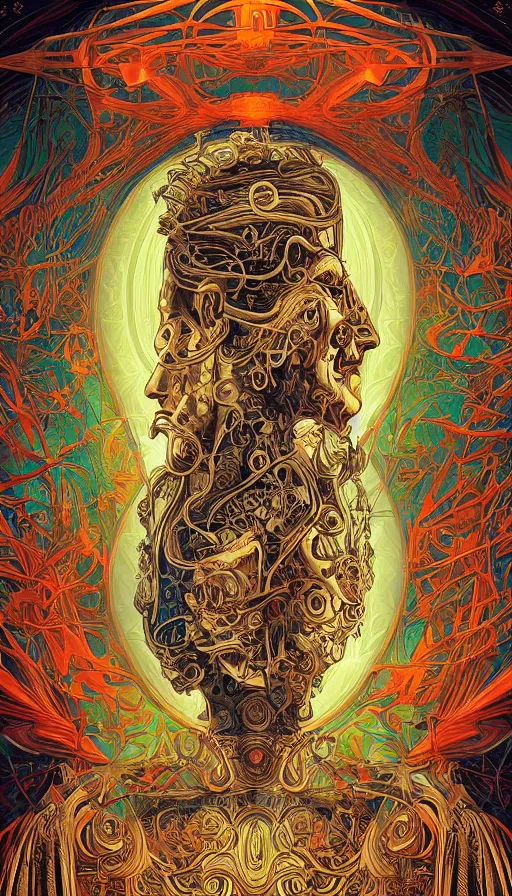 Image similar to The oracle of the ancient wisdom of dreams, italian futurism, da vinci, Dan Mumford