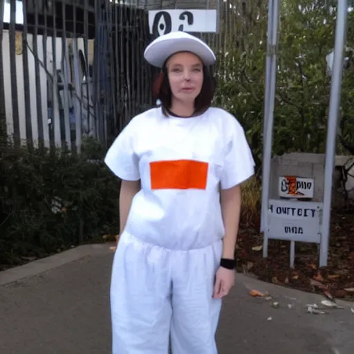 Image similar to chick dressed as an inmate