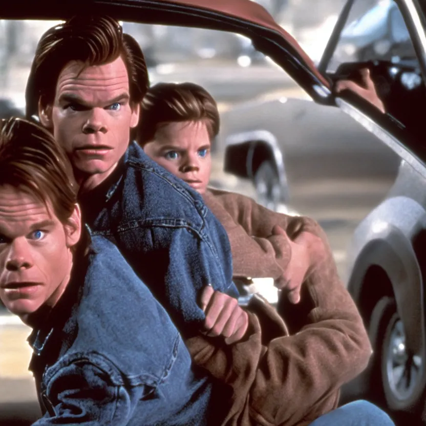 Image similar to michael c hall starring in back to the future movie, movie still, 8 k,