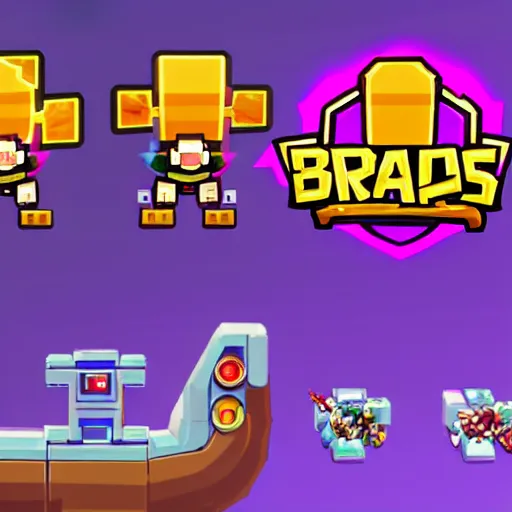 Prompt: arcade machine, in brawl stars style,