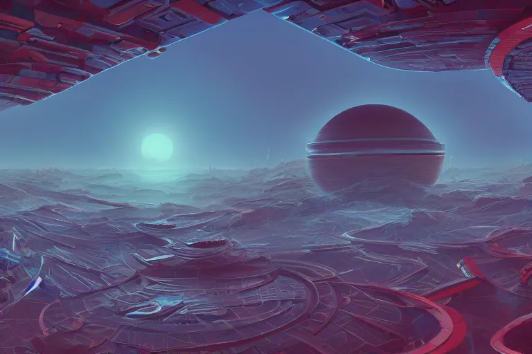 Image similar to a strange, martian civilization, max masnyy, jakub gazmercik, beeple, patrick faulwetter, heavenlydaemonic, and mc escher, surrealism, trending on artstation