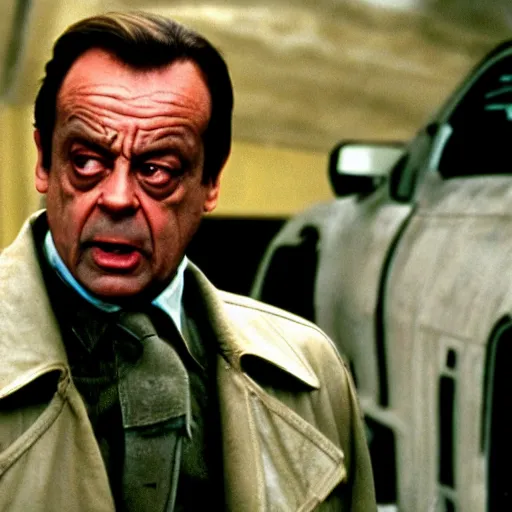 Prompt: del boy in the terminator, epic quality, hard sci fi, dramatic, sharp focus, realistic, 4 k, dimly lit