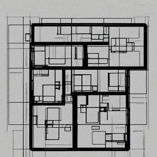 Prompt: futurist house blueprint