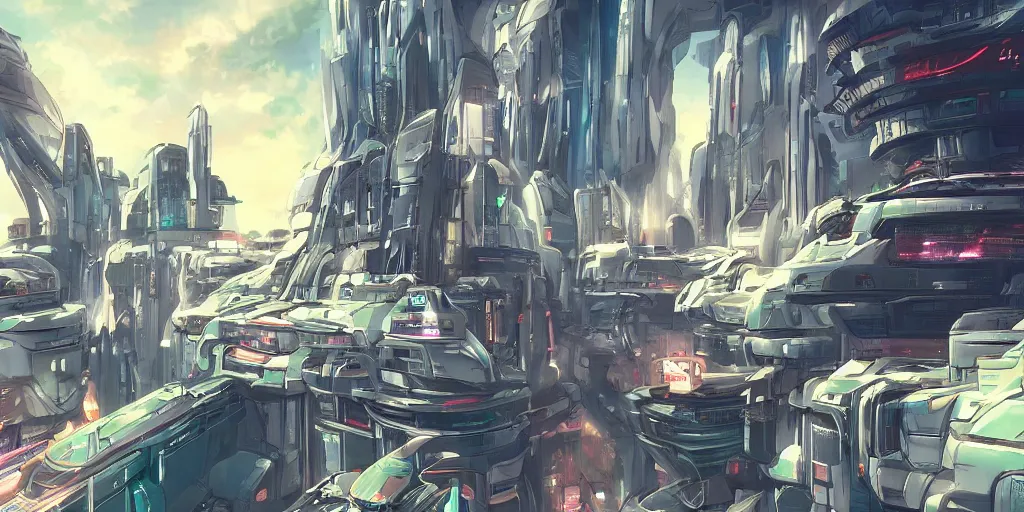 Prompt: A scifi futuristic city, anime style, artstation