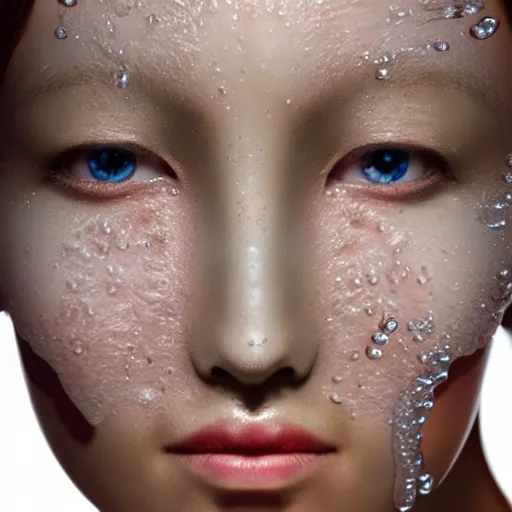 Prompt: ultra hd photo of water that turning into female face!