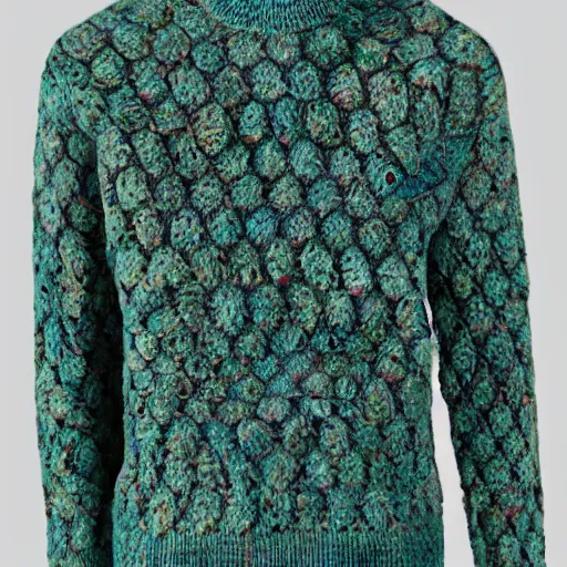 Image similar to a wool sweater knit with a repeating avocado pattern