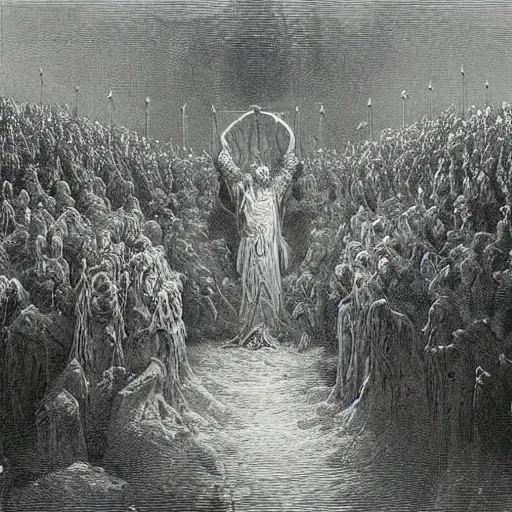 Image similar to painting by gustave dore, epic scale, fantasy