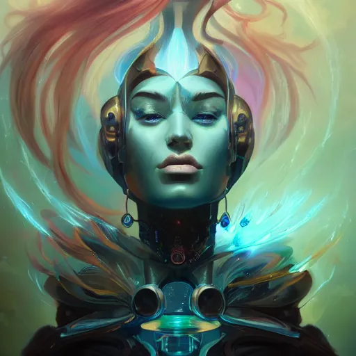 Prompt: portrait of a beautiful cybernetic emanation, profile, by pete mohrbacher and artgerm and wlop, digital art, highly detailed, intricate, fantasy, mystical, Trending on Artstation HQ, deviantart, unreal engine, 4K UHD image