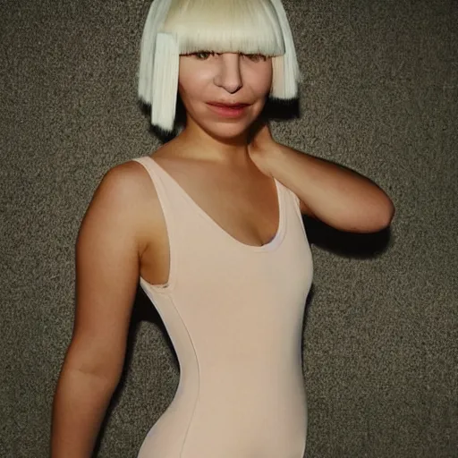 Sia Furler photoshoot full body paint, Stable Diffusion