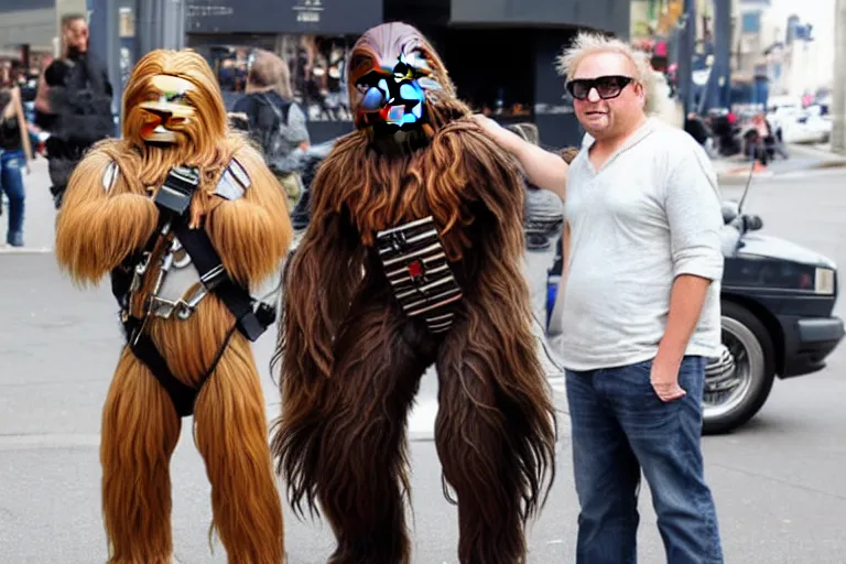 Image similar to Chewbacca paparazzi