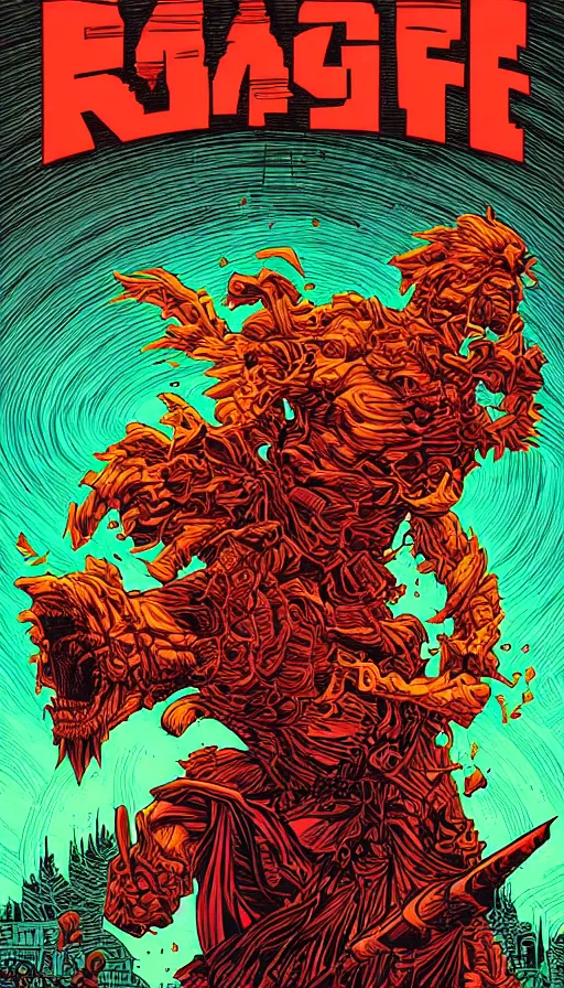 Image similar to rage, by dan mumford