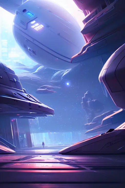 Image similar to spaceship, engineering bay, photo realistic, dynamic lighting, artstation, poster, volumetric lighting, 4 k, award winning, a detailed painting by ross tran hyperdetalized, anime | 2 d game art | official art, smooth, cyberpunk, tech