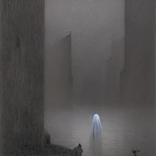 Prompt: ghosts by Beksinski