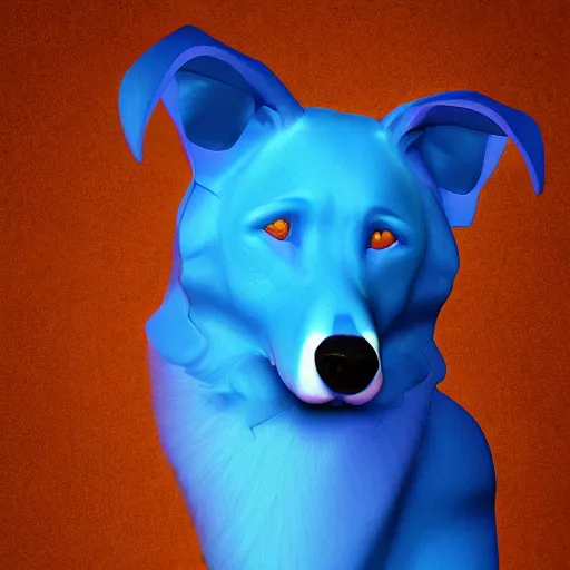 Prompt: blue dog, stock photo, digital art, artstation