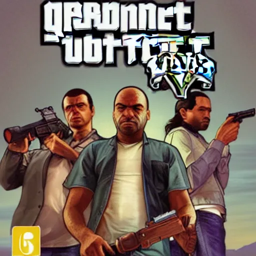 Prompt: George Floyd, cover art for Grand theft auto 5,